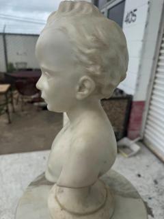 Antique Continental Carved White Marble of a Young Boy - 4632470