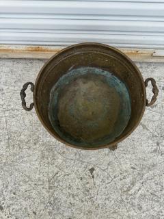 Antique Copper Pot w Brass Legs and Handles - 4286294