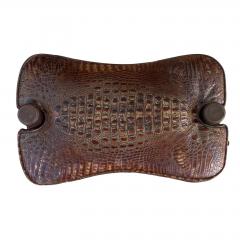 Antique Crocodile Leather Camel Footstool Ottoman Bench - 4795105
