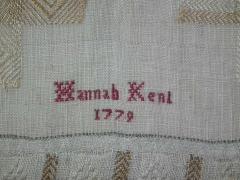 Antique Darning Sampler 1779 by Hannah Kent - 1744826