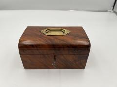 Antique Decorative Box Walnut Veneer and Brass South Germany circa 1850 - 3170335