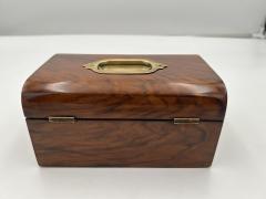 Antique Decorative Box Walnut Veneer and Brass South Germany circa 1850 - 3170344