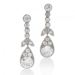 Antique Diamond Drop Earrings - 917481