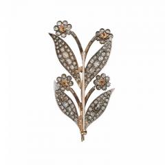 Antique Diamond Flower Brooch - 3525888