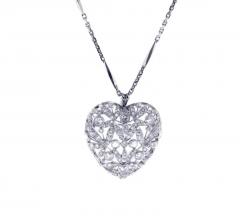 Antique Diamond Heart Pendant Brooch - 4222936