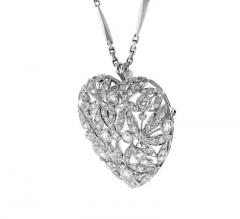 Antique Diamond Heart Pendant Brooch - 4222938