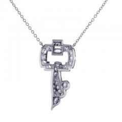 Antique Diamond Key Pendant - 4736400