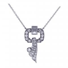 Antique Diamond Key Pendant - 4738417