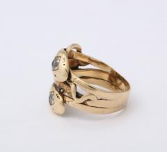 Antique Diamond and Gold Three Headed Snake Ring - 2821787