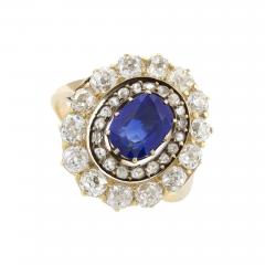 Antique Diamond and Sapphire Cluster Ring - 173919