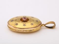 Antique Diamond and Tourmaline Gold Locket - 3437588
