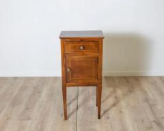 Antique Directoire Bedside Nightstand Table In Walnut And Marquetry Italy 19th - 4146641