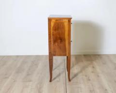 Antique Directoire Bedside Nightstand Table In Walnut And Marquetry Italy 19th - 4146645