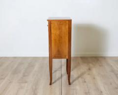 Antique Directoire Bedside Nightstand Table In Walnut And Marquetry Italy 19th - 4146651