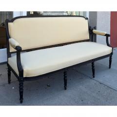 Antique Directoire Sofa Settee W Nancy Corzine Yellow Upholstery - 4815515