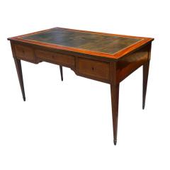Antique Directoire Style Bronze Mounted Leather Top Writing Table Desk - 4333527
