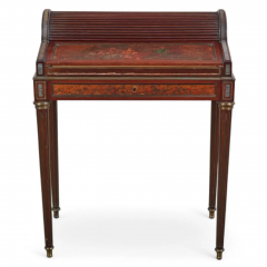 Antique Directoire Style Mahogany Roll Top Bureau De Dame Edwards Roberts - 4079855