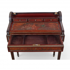 Antique Directoire Style Mahogany Roll Top Bureau De Dame Edwards Roberts - 4079858