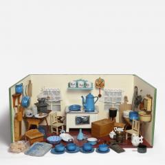 Antique Dollhouse Kitchen Furniture and Accessories Room Box Germany - 3720805
