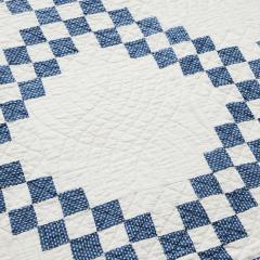 Antique Double Irish Chain Quilt with Sawtooth Border C 1910 - 3713835