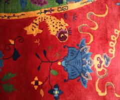 Antique Dragon Art Deco Chinese Carpet Early 20th Century 89 x 116  - 3967711