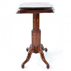 Antique Dutch Mahogany Marquetry Collapsible Dumb Waiter Table - 169642