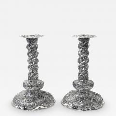 Antique Dutch Silver Candlesticks of late 17th century style The Hague C 1840 - 3745037