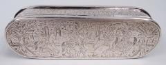 Antique Dutch Silver Tobacco Box with Engraved Pastoral Scenes 1803 - 3780429