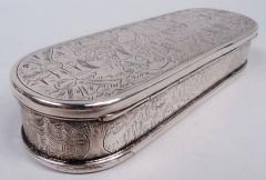 Antique Dutch Silver Tobacco Box with Engraved Pastoral Scenes 1803 - 3780448