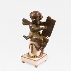 Antique Early 19c Bronze Cupid Angel Sculpture - 3414552
