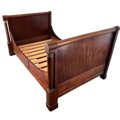 Antique Early 19c French Empire Mahogany Gilt Bronze Daybed - 4254708