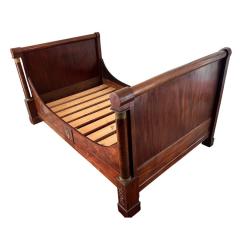 Antique Early 19c French Empire Mahogany Gilt Bronze Daybed - 4254715
