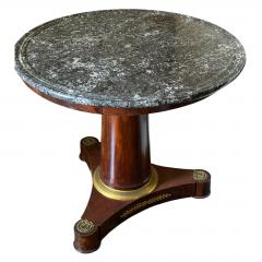 Antique Early 19c French Empire Mahogany Marble Gueridon Round Table - 4663914
