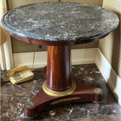 Antique Early 19c French Empire Mahogany Marble Gueridon Round Table - 4663915