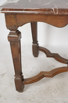 Antique Early 19c Regence Style Oak Marble Side Table - 3368175