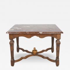 Antique Early 19c Regence Style Oak Marble Side Table - 3372575
