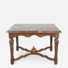 Antique Early 19c Regence Style Oak Marble Table Don Rickles Estate - 2347299