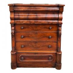 Antique Early 19th C American Late Classical Period Mahogany High Chest c 1805 - 4232224