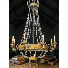 Antique Early 19th C Italian Crystal Tole Chandelier - 4586391