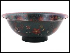 Antique Early Meiji Japanese Cloisonne Enamel Bowl with Rabbits In Waves - 3903603