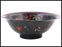 Antique Early Meiji Japanese Cloisonne Enamel Bowl with Rabbits In Waves - 3903606