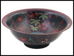 Antique Early Meiji Japanese Cloisonne Enamel Bowl with Rabbits In Waves - 3903609
