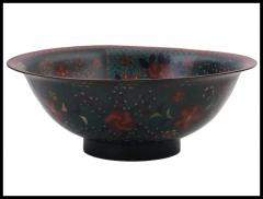 Antique Early Meiji Japanese Cloisonne Enamel Bowl with Rabbits In Waves - 3903631