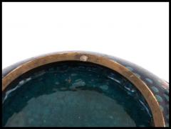 Antique Early Meiji Japanese Cloisonne Enamel Bowl with Rabbits In Waves - 3903674