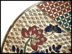 Antique Early Meiji Japanese Cloisonne Enamel Plate with Geometric Patterns - 3903495