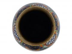 Antique Early Meiji Japanese Cloisonne Enamel Translucent Vase - 4211928