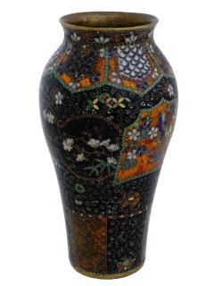Antique Early Meiji Japanese Cloisonne Enamel Translucent Vase - 4211929
