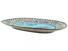 Antique Early Meiji Japanese Cloisonne Enamel White Baby Blue Butterfly Plate - 4155949