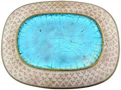 Antique Early Meiji Japanese Cloisonne Enamel White Baby Blue Butterfly Plate - 4155972