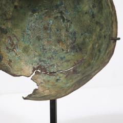 Antique Eastern Mediterranean Patinated Copper Bowl on Museum Stand - 4745284